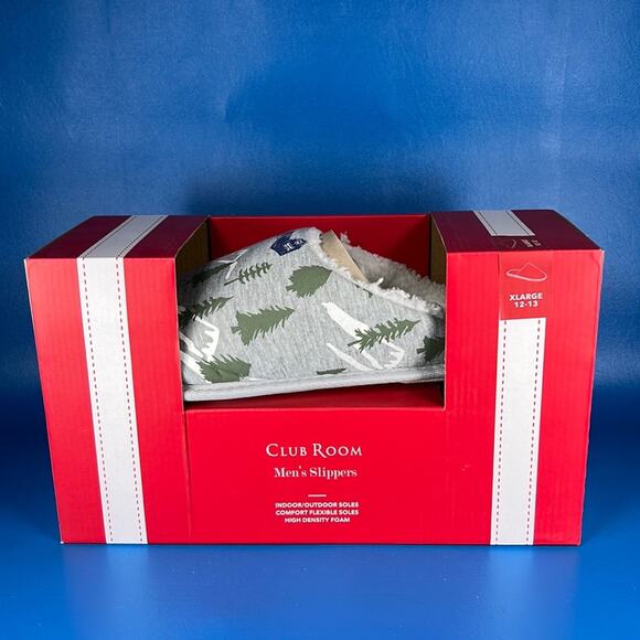 Club Room Men's Indoor/Outdoor Slippers - Winter Cabin - 12/13 - New in box - Picture 1 of 6